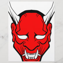 Röd japansk Hannya-mask