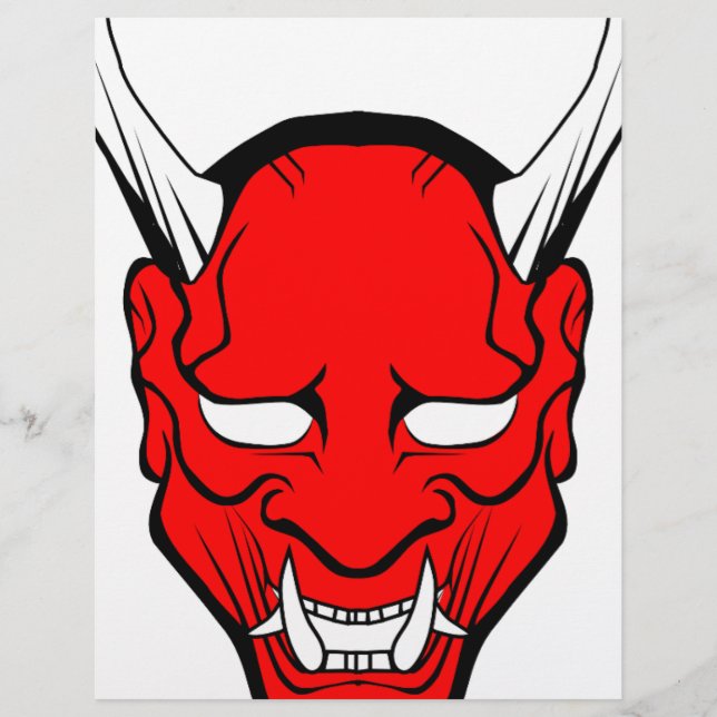 Röd japansk Hannya-mask (Framsida)