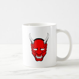 Röd japansk Hannya-mask Kaffemugg