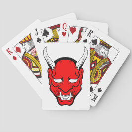 Röd japansk Hannya-mask Kortlek