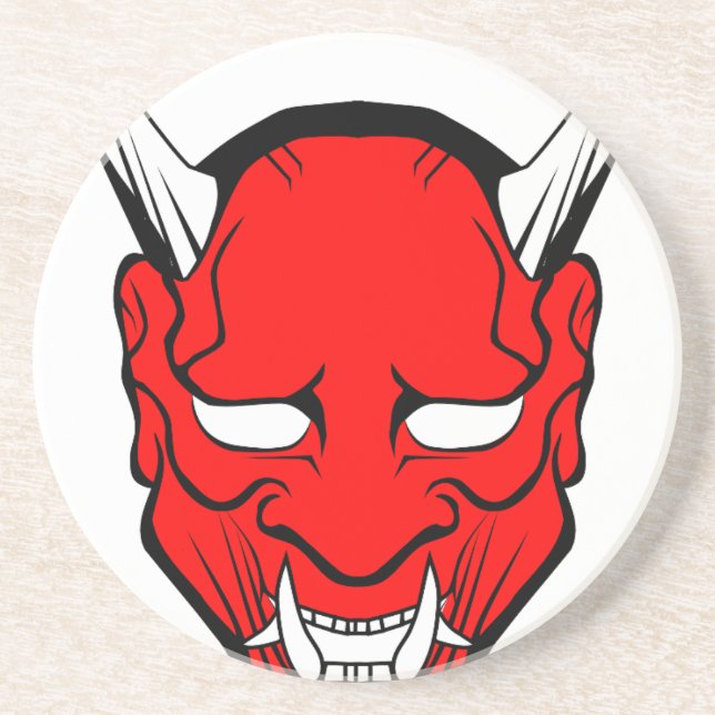 Röd japansk Hannya-mask Underlägg (Framsidan)
