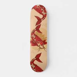 Röd japansk karp mini skateboard bräda 18,5 cm