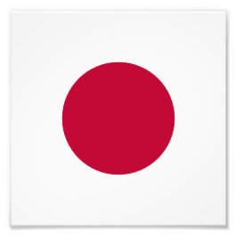 Röd japansk sol fototryck