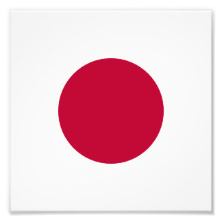 Röd japansk sol fototryck