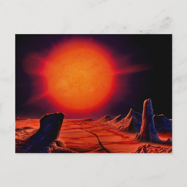 Röd jätte- sol vykort (Framsida)