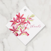 Röd jewel orchid vattenfärg bröllop tack