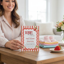 Röd jordgubbe "Berry in Love" Baby Shower