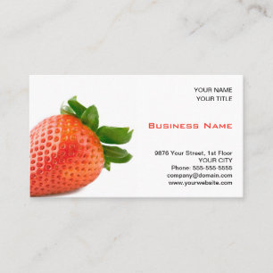 Röd jordgubbegrönsakshandlarevisitkort visitkort