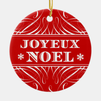 Röd Joyeux Noel elegant julprydnad Julgransprydnad Keramik