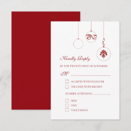 Röd jul Bauble Ornaments Winter Wedding OSA Kort