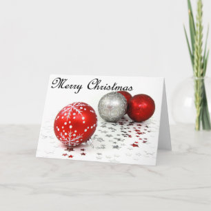 Röd jul Baubles Helgkort