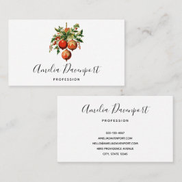 Röd jul Baubles med Holly Festive Visitkort