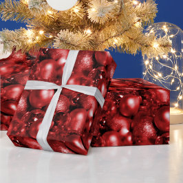 Röd jul Baubles Presentpapper