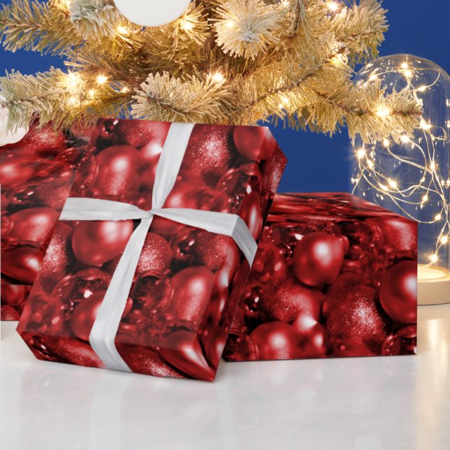 Röd jul Baubles Presentpapper (Skapare uppladdad)