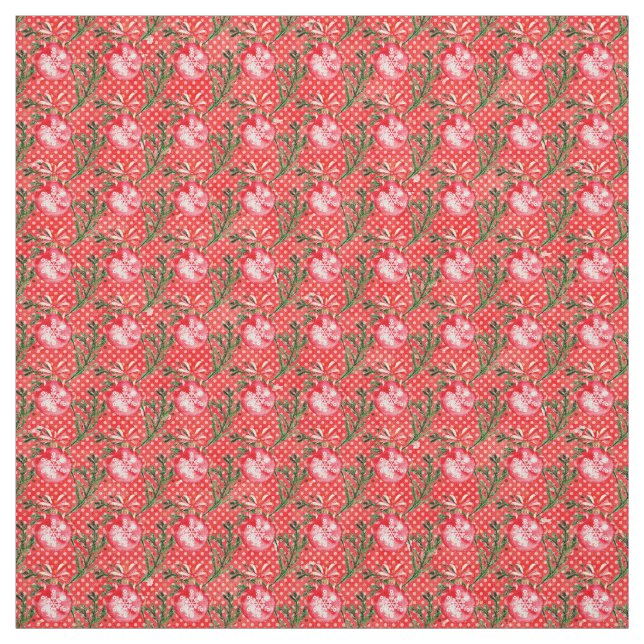 Röd jul Baubles Tyg (Provkarta)