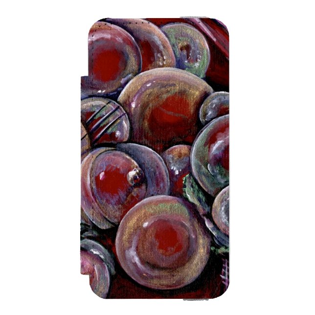 Röd jul Bollar Incipio iPhone Wallet Skal (Folio Framsidan)
