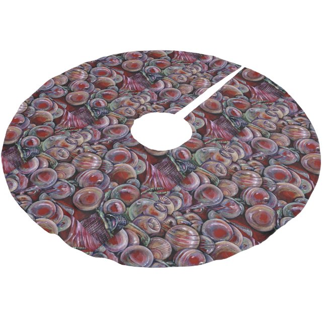 Röd jul Bollar Julgransmatta Borstad Polyester (Vinklad)