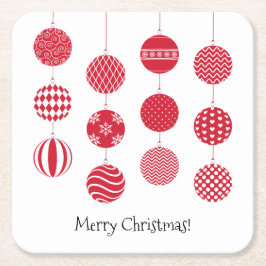 Röd jul Bollar Papper Underlägg