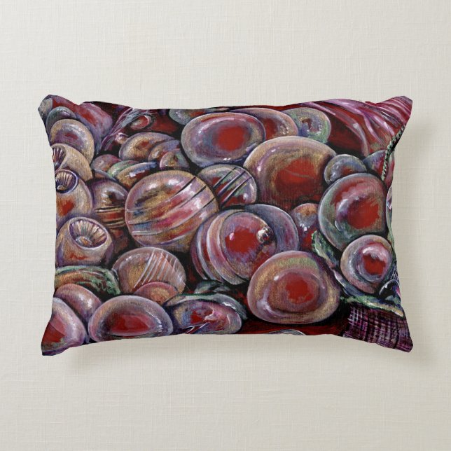 Röd jul Bollar Prydnadskudde (Framsidan)