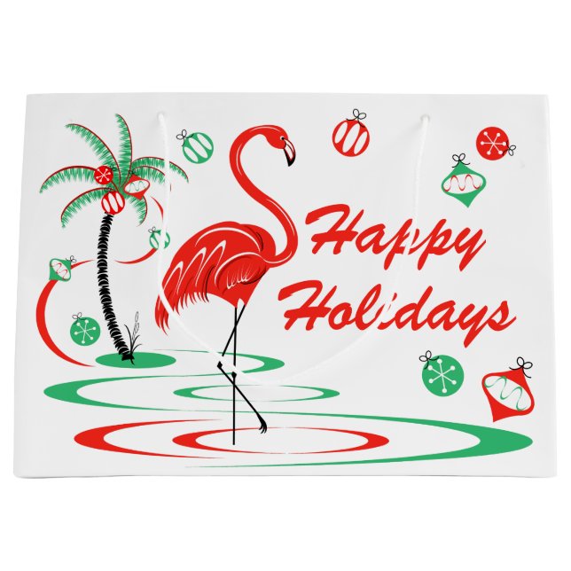Röd jul Flamingo Glad helg stor (Framsidan)