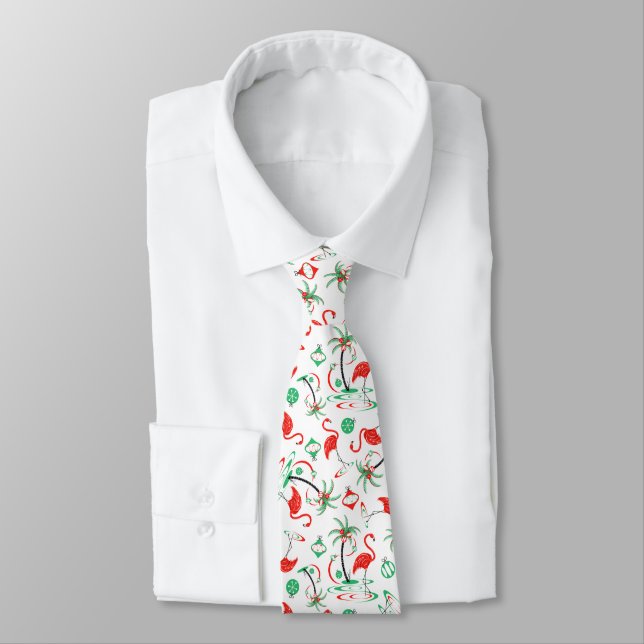 Röd jul Flamingo Multi tie Slips (Bunden)