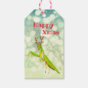 Röd jul för näsbönsyrsakonstig presentetikett