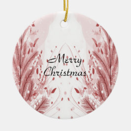 Röd jul Gräs Träd Snö BeSnyval Julgransprydnad Keramik