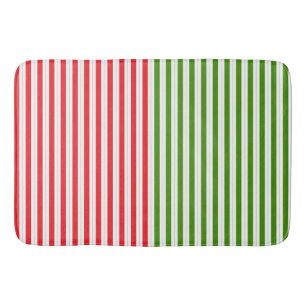 Röd jul & grön älgbandad randig badrumsmatta