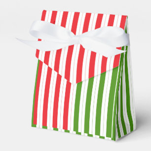 Röd jul & grön älva godisrandig randig presentaskar