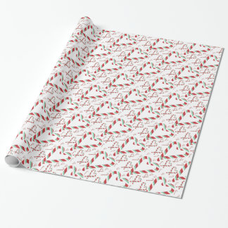 Röd jul & grön candy cane som slår in papper presentpapper