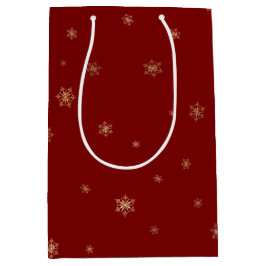 Röd jul Guld Snöflingor