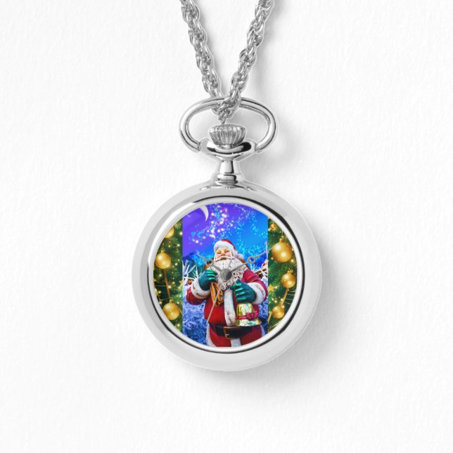 Röd jul-Jultomten i vintern eWatch Armbandsur (Framsida)