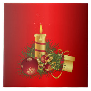 Röd jul kakelplatta