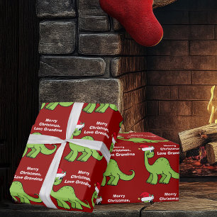 Röd jul Kids Dinosaur Cute Personlig  Presentpapper
