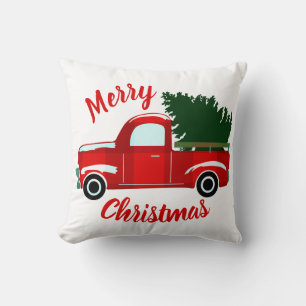 Röd jul Lastbil Rustic-julen Helgdag Kudde