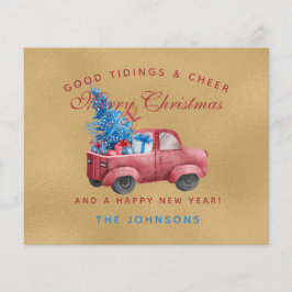Röd jul Lastbil Watercolor Illustration Photo