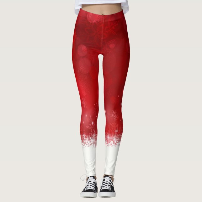 Röd jul leggings (Framsida)