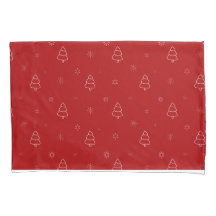 Röd jul Mönster.Festive Träd och Snöflingor