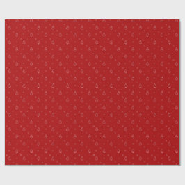 Röd jul Mönster.Festive Träd och Snöflingor Presentpapper