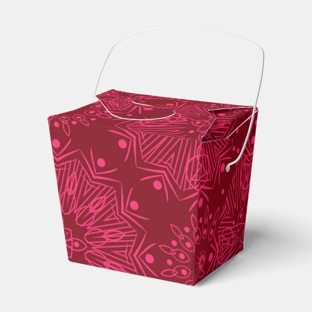 Röd jul mönster presentaskar (Framsidan Sidan)