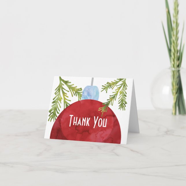 Röd jul Ornament Bröllop Tack (Framsida)