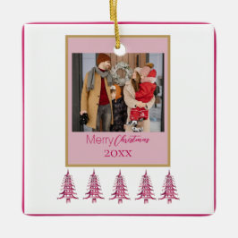 röd jul Pagoda Träd 1-Photo Ram Julgransprydnad Keramik