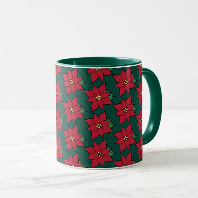 Röd jul Poinsettias Coffee Mugg Gift (Framsida höger)