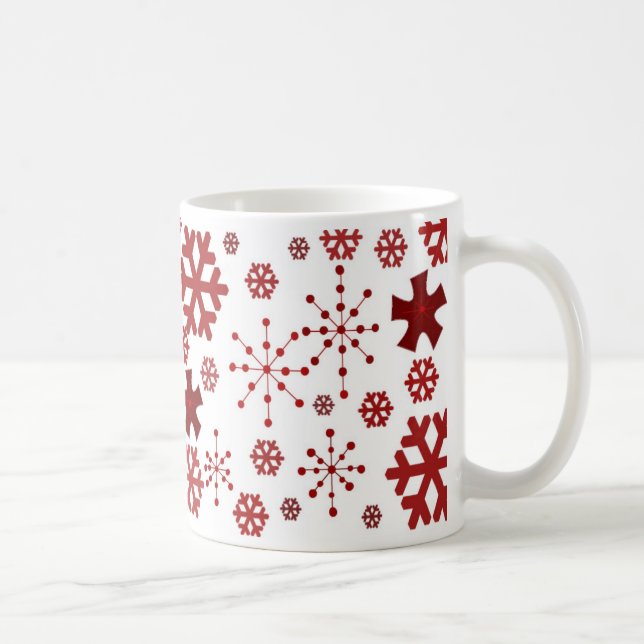 Röd jul snöflinga design kaffemugg (Höger)