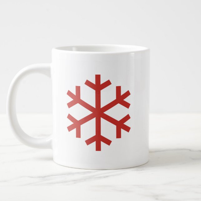 Röd jul Snowflake Jumbo Mugg (Vänster)