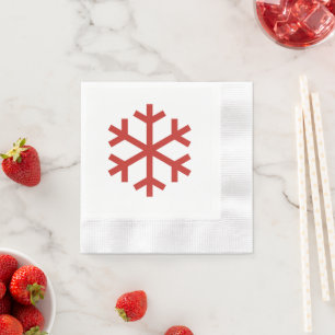 Röd jul Snowflake Pappersservett