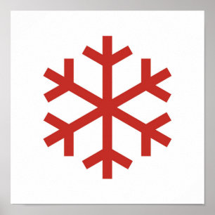 Röd jul Snowflake Poster