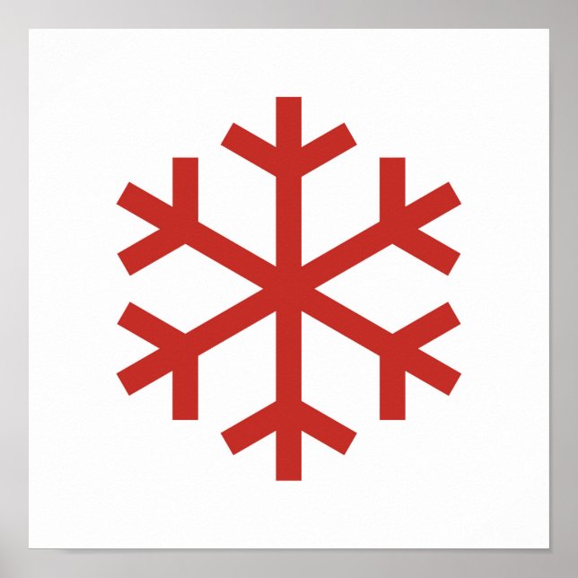 Röd jul Snowflake Poster (Framsidan)