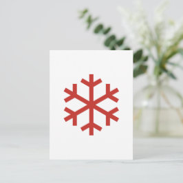 Röd jul Snowflake Vykort