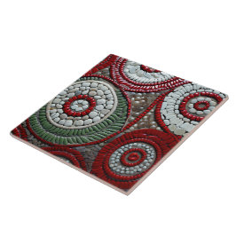 Röd jul Spiral Mönster Kakelplatta